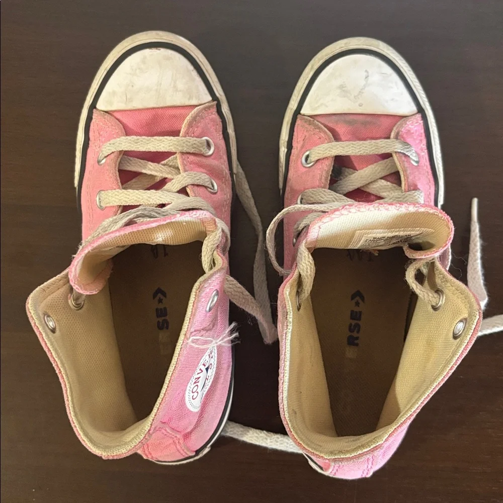 Converse All Stars Sneakers, Kid’s US Size 13.5, Good Used Condition! Pink White